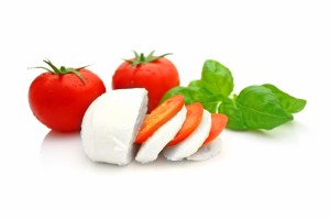 Italiensk mozzarella med tomat